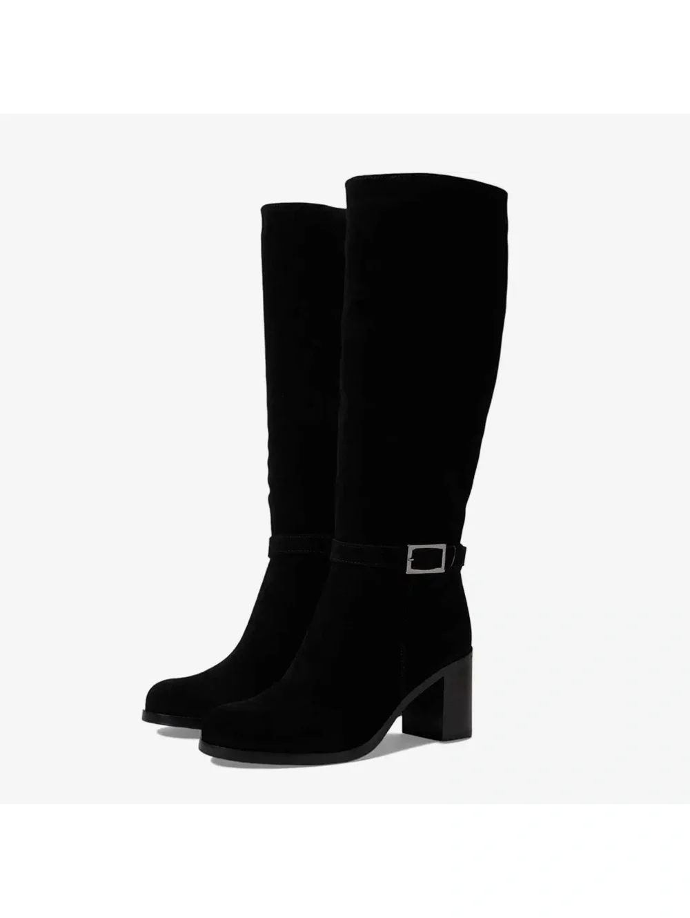 NWT La Canadienne Paul Buckled High Heel Boots, Black Size 7.5M New in Box